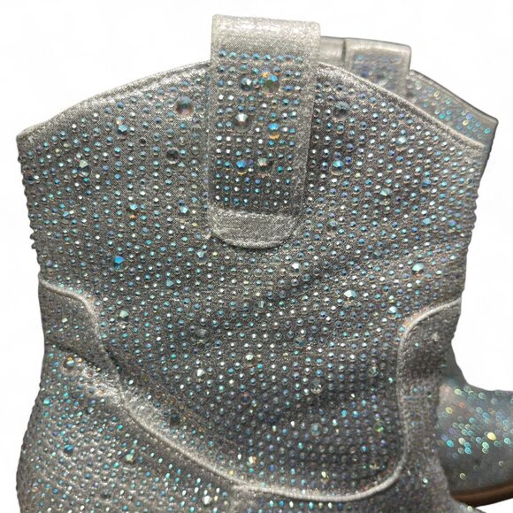 Forever Silver Rhinestone Cowboy Boots | Women’s Size 8 - Picture 5 of 8